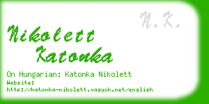nikolett katonka business card